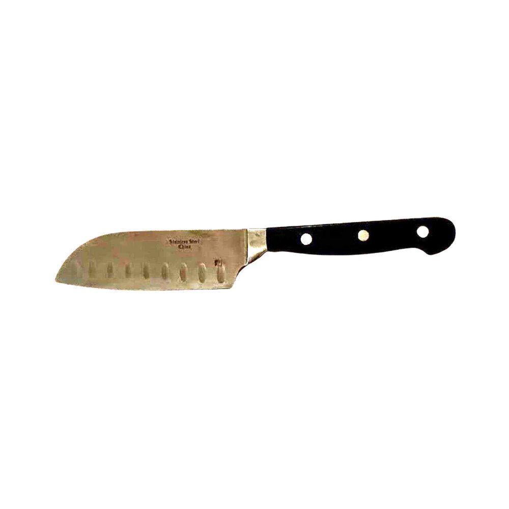 Santoku Chef's Knife Wide Blade Stainless Steel Black Bakelite Handle 9" Slicer